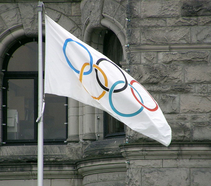 Die olympische Fahne ist auch voll schön
